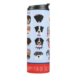 Garrafa Térmica Rostos De Cachorro Do Quarto De Julho