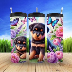 Garrafa Térmica Rottweiler Cuppies em Sangue