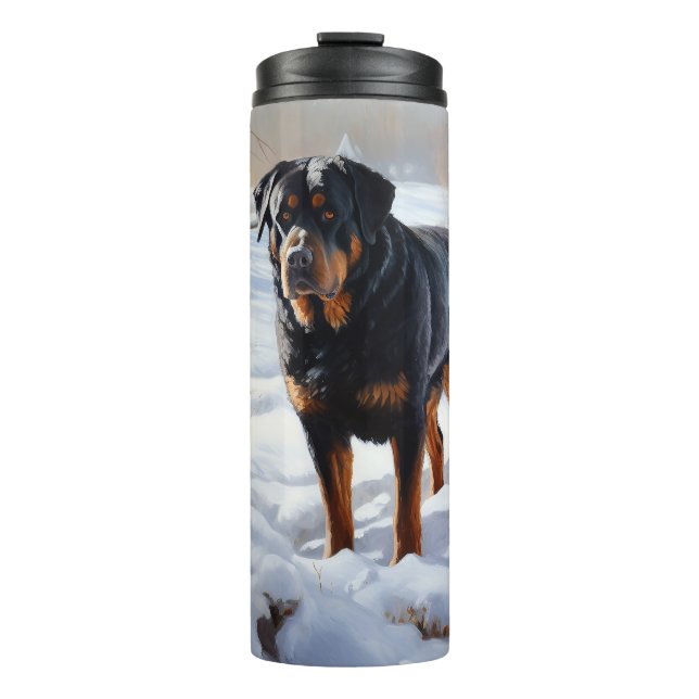 Garrafa Térmica Rottweiler Deixe Nevar Natal (Frente)