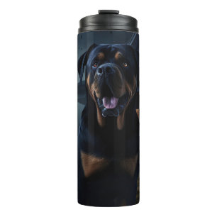 Garrafa Térmica Rottweiler Halloween Assustador