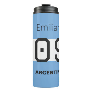 Garrafa Térmica Roupas Personalizadas de Fã de Futebol da Argentin