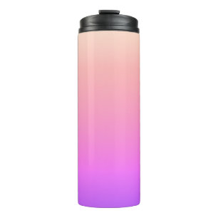 Garrafa Térmica Roxo Colorido Desvanecendo Rosa e Pêssego Ombre