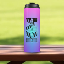 Roxo Neon Azul e Lilás Monograma Ombre