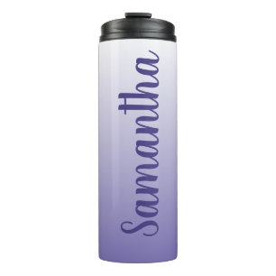 Garrafa Térmica Roxo Pálido e Branco Ombre Personalizado