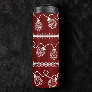 Garrafa Térmica RPG Luzes vermelhas   Fantasy Tabletop Retro Gamer