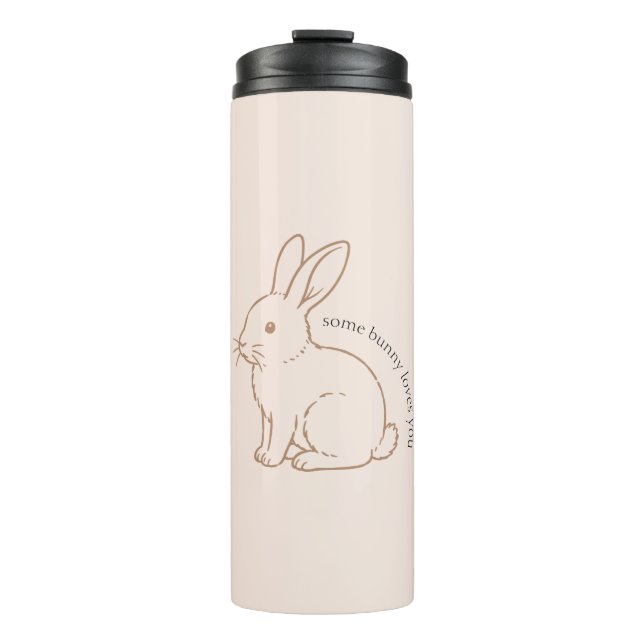 Garrafa Térmica Rubor Algum Coelhinho Ama Você Esboço (Frente)