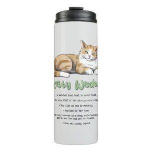Garrafa Térmica Sabedoria gatinho - Regras Engraçadas para Gatos c