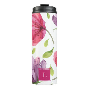 Garrafa Térmica Sabpy Violet Floral Monograma Tumbler