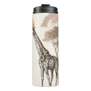 Garrafa Térmica Safari Sunset Giraffe Nature Scenery