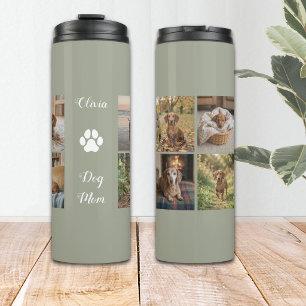 Garrafa Térmica Sage Verde 8 Fotos Mãe de Cachorro Tumbler Térmico