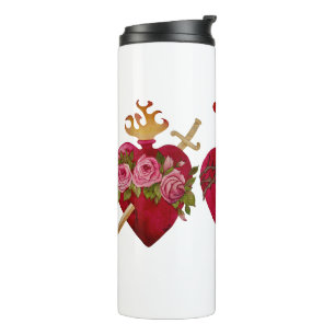 Garrafa Térmica Sagrada Família Corações Térmico Tumbler