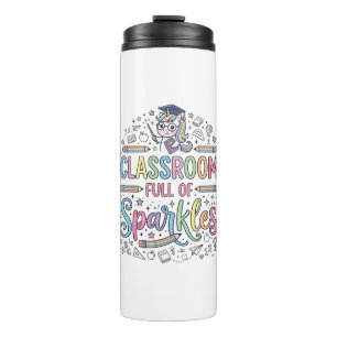 Garrafa Térmica Sala de Aula de Unicórnio Cheia de Brilhos Merch O