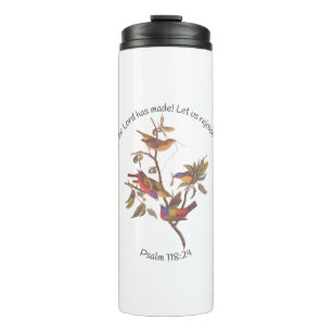Garrafa Térmica Salm 118:24 Aves De Bíblia Verso e Pintadas Para 