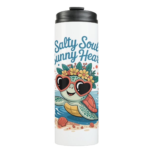 Garrafa Térmica Salty Soul Sunny Heart Turtle Summer (Frente)