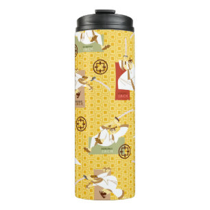 Garrafa Térmica Samurai Jack Sword Possui Padrão de Arte de Caráte