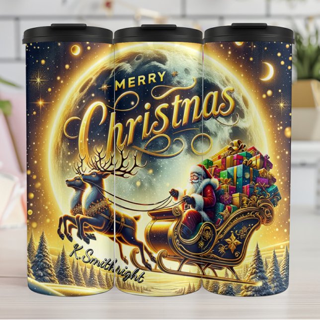 Garrafa Térmica Santa’s Starlit Holiday Dash (Criador carregado)