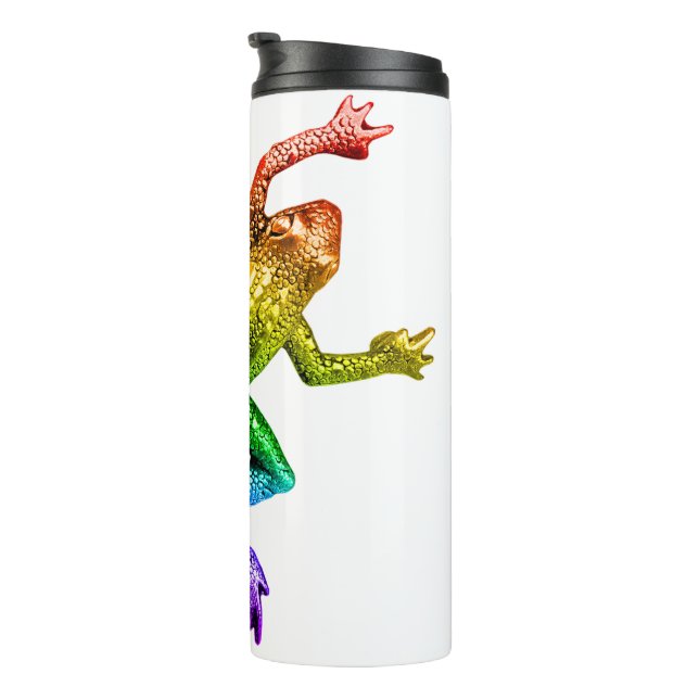 Garrafa Térmica Sapo colorido arco-íris de SlipperyJoe renderizado (Rotação à direita)