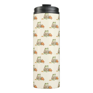 Garrafa Térmica Sapo de outono aconchegante Kawaii Café com especi