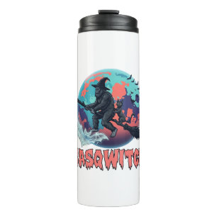 Garrafa Térmica Sasqwitch Pé Grande Vassoura de Bruxa Gato Preto L