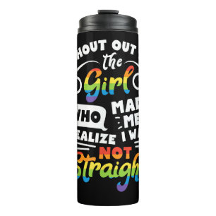 Garrafa Térmica Saudação à Garota Orgulho Lésbico LGBT Camiseta G