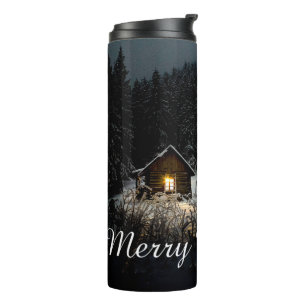 Garrafa Térmica Saudações de Natal com Casa de Bruxa