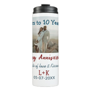 Garrafa Térmica Saúde aos 10 anos feliz aniversário adicione dados