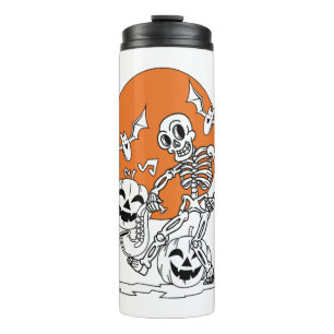 Garrafa Térmica Saxofone Halloween Skeleton assusta Halloween