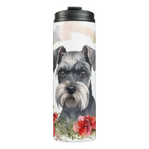 Garrafa Térmica Schnauzer Wreath Festivo Pup