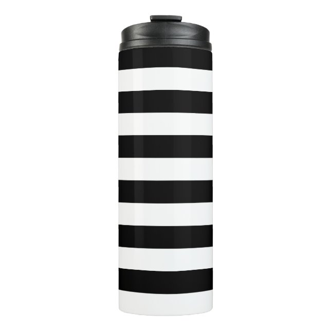 Garrafa Térmica Schwarz & Weiß gestreifter (Frente)
