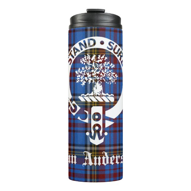 Garrafa Térmica Scottish Clan Anderson Crest & Tartan (Frente)