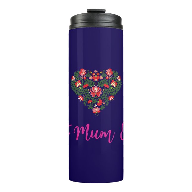 Garrafa Térmica Script Personalizado da Melhor Mãe do Nunca (Frente)