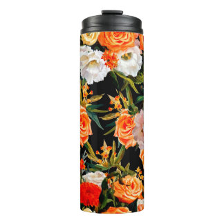 Garrafa Térmica Seamless floral pattern. Roses and lisianthus on a