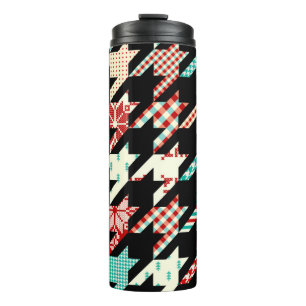 Garrafa Térmica Seamless geometric pattern. Classic Hounds-tooth p