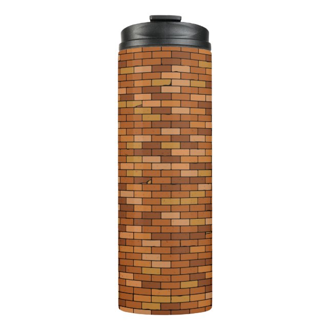 Garrafa Térmica Seamless Old brick wall background with vignette.  (Frente)