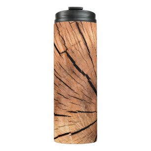 Garrafa Térmica Seção transversal da madeira do tronco lombo