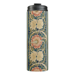 Garrafa Térmica Seda Floral Bordada Antiga William Morris Pink