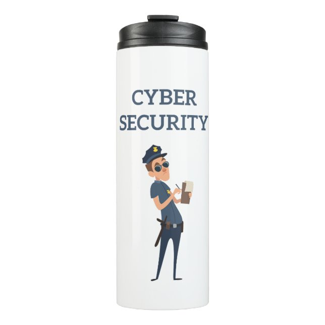 Garrafa Térmica Segurança cibernética: o policial Legal sobre patr (Frente)