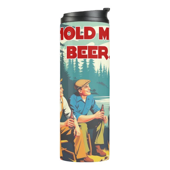 Garrafa Térmica Segure minha cerveja acampando (Giro à esquerda)