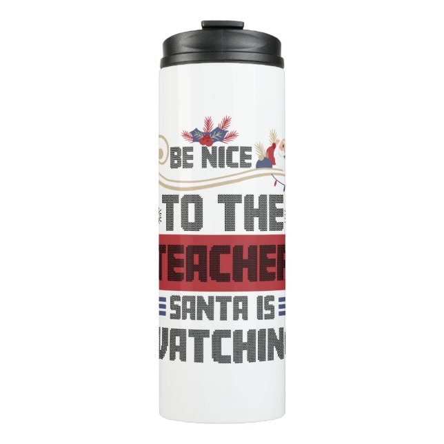 Garrafa Térmica Seja legal com os Papais noeis de professores assi (Frente)