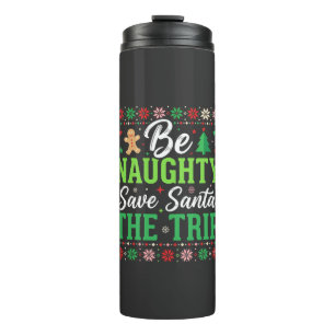 Garrafa Térmica Seja Travesso Salve Papai Noel SVG Natal Divertido