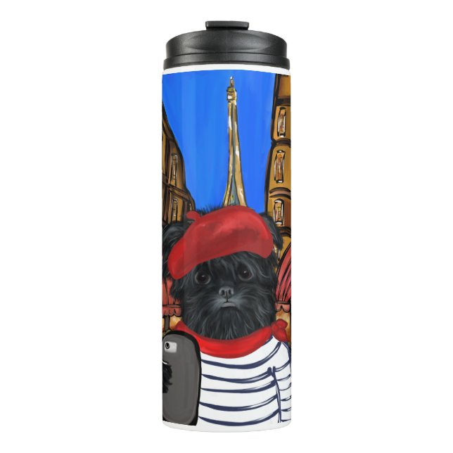 Garrafa Térmica Selfie de Affenpinscher (Frente)