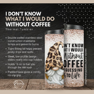 Garrafa Térmica Sem Gnome do Café Tumbler Térmico Divertido