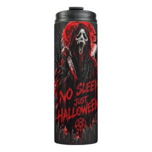 Garrafa Térmica Sem Sono Apenas Grito de Halloween Design Gótico d
