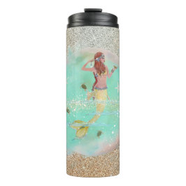 Garrafa Térmica Sereia com tartarugas por Renee Lavoie