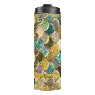 Garrafa Térmica Sereia Dimensiona A Tendência do Glitter de Várias