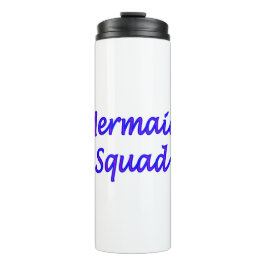 Garrafa Térmica Sereia Esquadrão com letras roxo/rosa