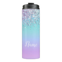 Sereia Glitter Tumbler Térmico Personalizado