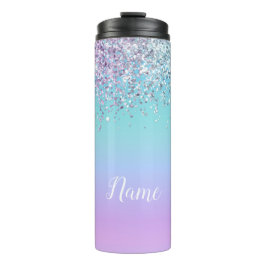 Garrafa Térmica Sereia Glitter Tumbler Térmico Personalizado