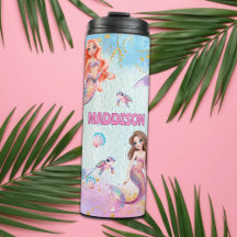 Sereias Brilho Rosa Roxo Adicionar Nome