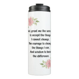 Garrafa Térmica Serenity Prayer - Viagem Tumbler - AA